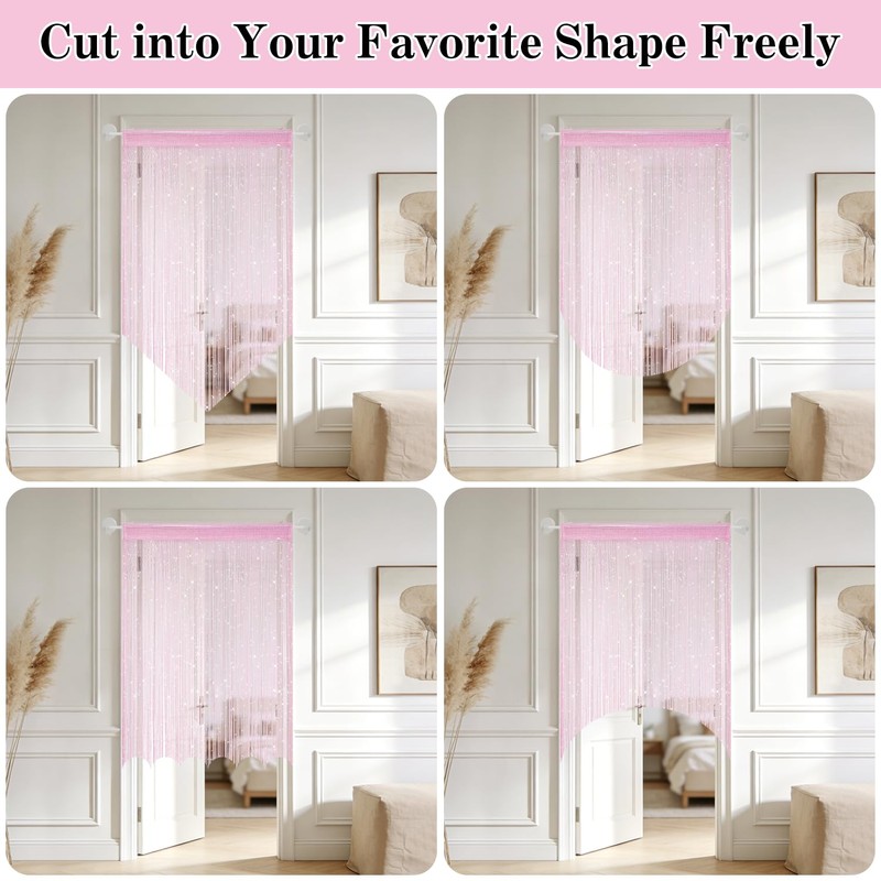 HADEEONG 2 Pack 39 x 79 Inch String Curtains for