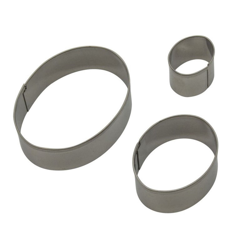 Yolli Oval Hearts Fondant Cutter Set - 3 Sizes -