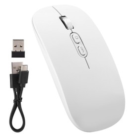 2.4Ghz Wireless Rechargeable Mouse Mute Ergonomic Computer Optical Mice for Home OfficeWhite