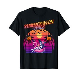 Summerween Vibes Witch Flamingo Float, Witch Summerween Vibe T-Shirt for Men Women