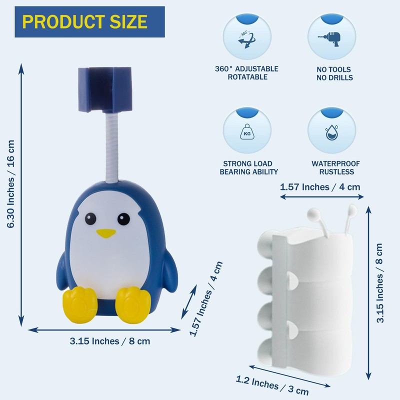 MIUPOO 360 Degree Adjustable Rotatable Handheld Shower Head Holder,Removable No