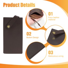 KAKUPPA Cleaver Sheath and Chef Knife Protector, Waterproof PU Leather Meat Cutter Cover, Wide Cleaver Edge Holder Suitable for Knives with Blade Lengths of 7.28in/18.5cm or Less (7.28in Brown 1pc)