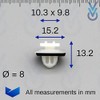 VVO Fasteners- White Plastic Front Wheel Arch Flare & Trim