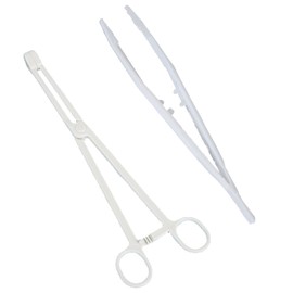 MEISH 2 Pieces Reptile Feeding Tool Reptile Feeding Clip and Tweezers Long Handle Feeding Clip for Snake Lizard Reptile Animal