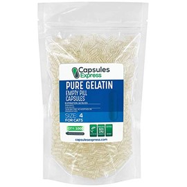 Cpsulas Express de gelatina vacas para gatos, certificado Kosher y Halal, cpsulas de gelatina pura sin gluten, relleno en polvo                       