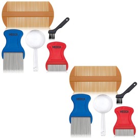 Premium Lice Kit - Nit Removal Fine Tooth Comb and Magnifier- Louse and Nit Combs for All Hair - Lice Comb Set: 2-Lice Comb Sets