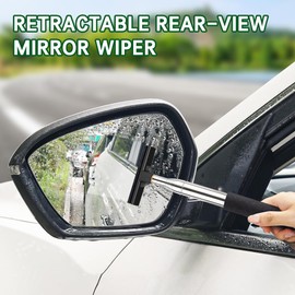 Middrivr Car Side Mirror Squeegee, Retractable Telescopic Mirror Wiper, Anti-Fog & Water Cleaning Tool for Rainy & Foggy Weather, Vehicle Vinyl Wrap Window Tint Film Tool Kit