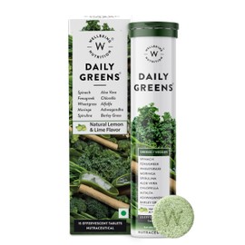 Wellbeing Nutrition Daily Greens | Wholefood Multivitamins with Vitamin C, Zinc, B6 for Immunity & Detox with Organic Certified Plant Superfoods & Antioxidants (15 Effervescent Tablets)