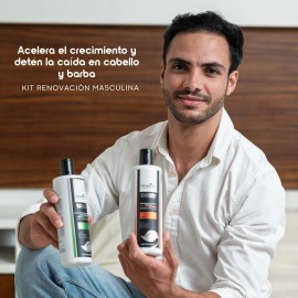 Plan Renovación Masculina Barba Y Cabello Bkenn 2 Shampoos Limpieza y Anticaída