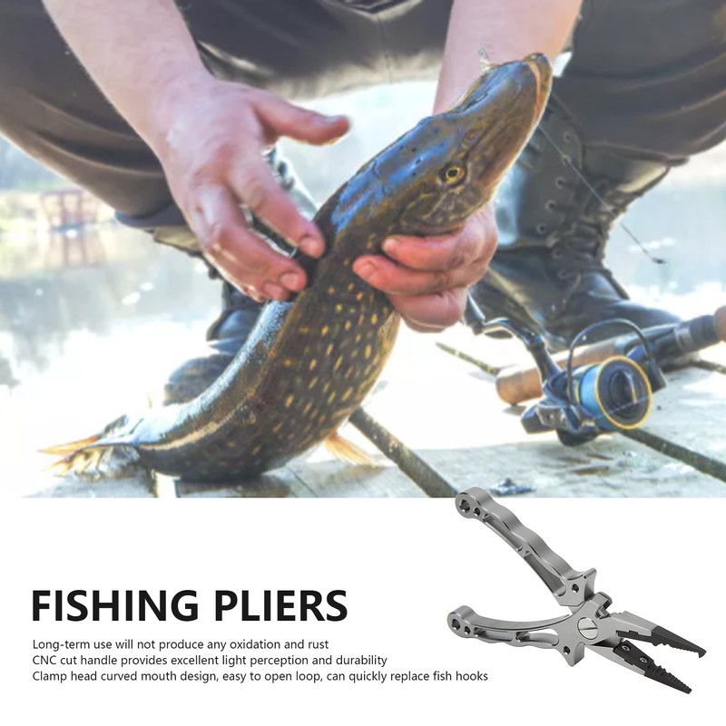 Aluminum Alloy Fishing Pliers Multifunctional Fishing Hook Remover Pliers Line