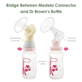 Maymom Conversion Kit Compatible with Medela Sonata Freestyle Flex Pump in Style MaxFlow Pumps to be Compatible with Dr Brown's Wide-Neck Bottle, 2pc/pk