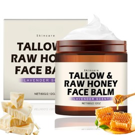 Tallow and Honey Balm, Grass-Fed Organic Beef Tallow Skin Care, Hydrating Beef Tallow Moisturiser for Dry&Sensitive Skin, Skin Tightening Cream for Face&Body,Anti Wrinkle Face Cream for All Skin Types