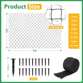 Pond Netting Heavy Duty Koi pond net,to Heron deterrent for ponds, fine mesh cover for ponds to prevent leaves,Bird netting Protect Koi Fish pond & garden from Heron Birds Predators Cats (2 m x 5 m)
