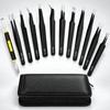 12-Piece Precision Tweezers Set for Electronics Repair – Anti-Static Stainless