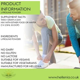Hellenia L-Proline Powder 500g - Premium Grade Ingredients