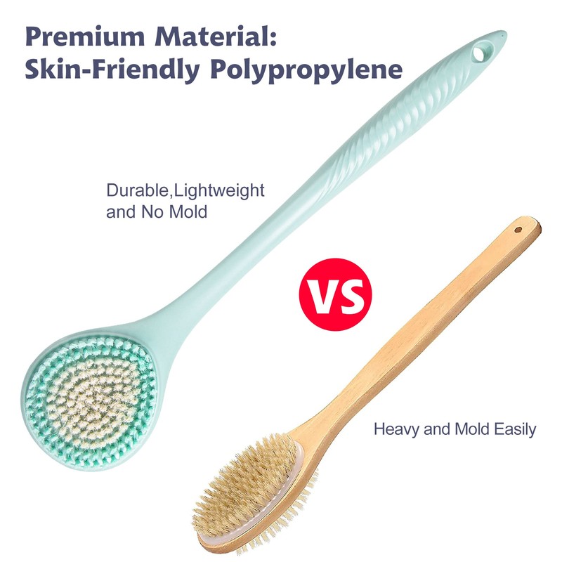 BEDELITE Back Scrubber for Shower - Long Handle Bath Brush