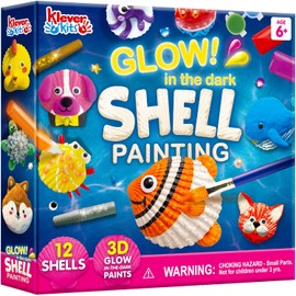 Klever Kits 12 Kit de pintura de concha de mar que brilla en la oscuridad, artes y manualidades para niños y niñas de 6 a 12 años, suministros de