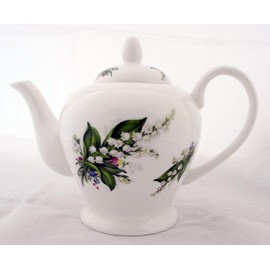 Lily of The Valley Teapot Fine Bone China 20oz Lilies Teapot Hand Decorated in The UK