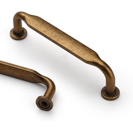 Coinkoly 10 Pack Antique Brass Cabinet Handles 96MM Hole Centers Vintage Cabinet Handles Drawer Handles Kitchen Cupboard Handles UK0003