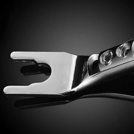 xelea 4 PCS Audio Jack Y Banana Plug Solder Wire Connector Y Rhodium Plated Copper Screw Fork HiFi Speaker Spade Connector