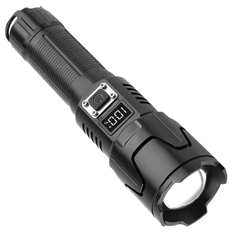 LED Flashlight USB Rechargeable Digital 120000lm High Luminous Flux Ultra