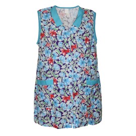 Schuerzenfabrik 7/8 Tunic Short Apron Sleeveless Cotton Colourful Flowers, model 1