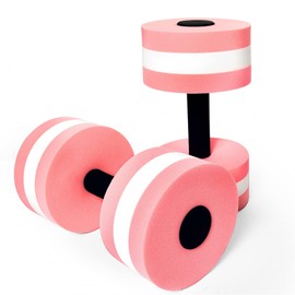 Timoo Aquatic Exercise Dumbbells 2Pcs Water Weights for Pool Exercise Set Water Dumbbells for Water Aerobics High-Density EVA Pool Exercise Equipment for Adults, Pink