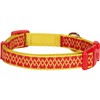 Blueberry Pet 4 Patterns Gold Metallic Thread Zigzag True Red