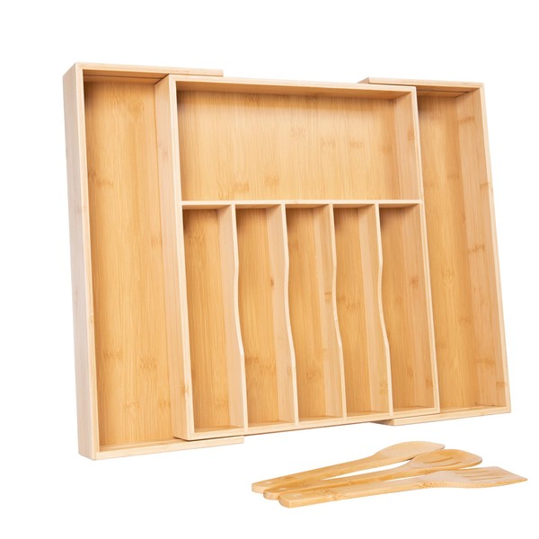 NATURAL CHOICE BAMBOO – Premium X-Large Silverware Organizer for Kitchen