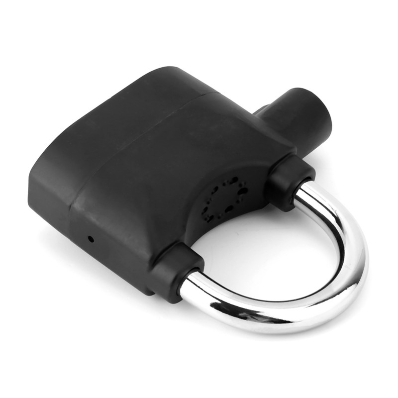 Black Anti Theft Security Padlock Waterproof Siren Alarm Lock for