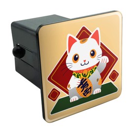 Graphics and More Cute Lucky Cat Maneki-Neko Tow Trailer Hitch Cover Plug Insert 2"