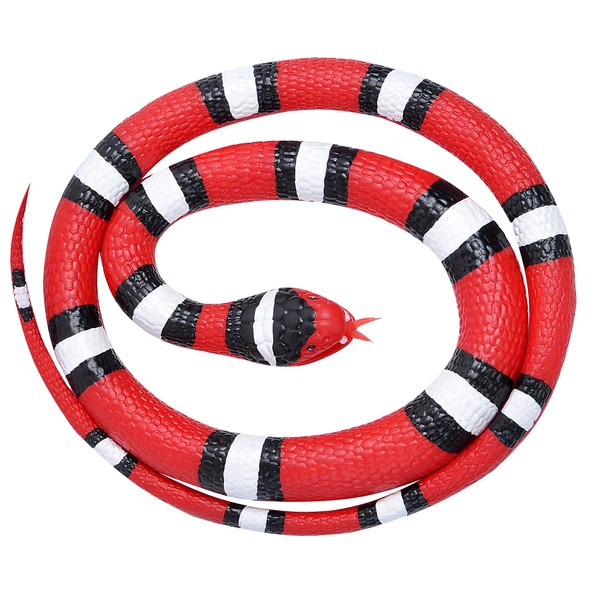 Wild Republic Scarlet Snake, Rubber Snake Toy, Gifts for Kids, Educational Toys, 46"