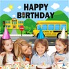 BLMHTWO School Bus Happy Birthday Backdrop, Back to school banner,
