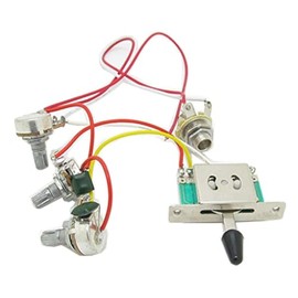 Pxyelec Wiring Harness Prewired 3 x 500K Potentiometer 1 Volume Control 2 Tone Control 5 Way Switch for Stratocaster