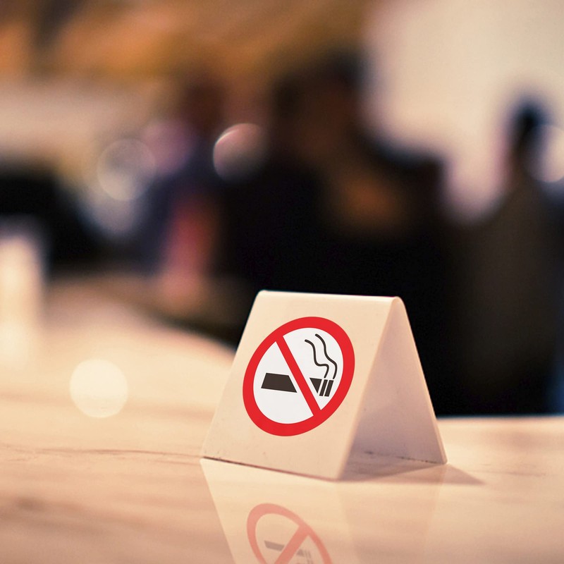 HYBSK No Smoking Logo Labels Glossy Paper Public Warning Stickers