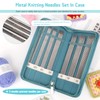 Stricknadeln Set 20 cm mit Stricknadel Aufbewahrung Organizer, Aeelike Edelstahl