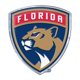 FANMATS 60488 Florida Panthers Heavy Duty Aluminum Embossed Color Emblem, Auto Emblem Decal
