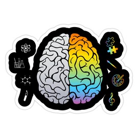 Colorful Brain Vinyl Sticker Decal for Wall, Laptop, Truck, car Bumper Sticker 5 inches …