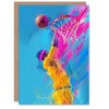 Artery8 Birthday Card Bright Abstract Basketball Hoop Slam Dunk For