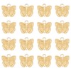 UNICRAFTALE 16Pcs 18K Gold Plated Butterfly Charms Animal Pendants Stainless