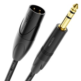 deleyCON 3.0 m XLR to 6.35 mm Jack Stereo Microphone Cable Audio Adapter Cable AUX Studio Quality Pure OFC Copper (AWG24) XLR Male to Jack 6.35 mm Male - Metal Lock