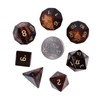 KYEYGWO Red Tiger's Eye Crystal Polyhedral Dice Set, 7 Pieces