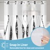 Lexfvpoo No Hook Shower Curtain with Snap in Liner Set