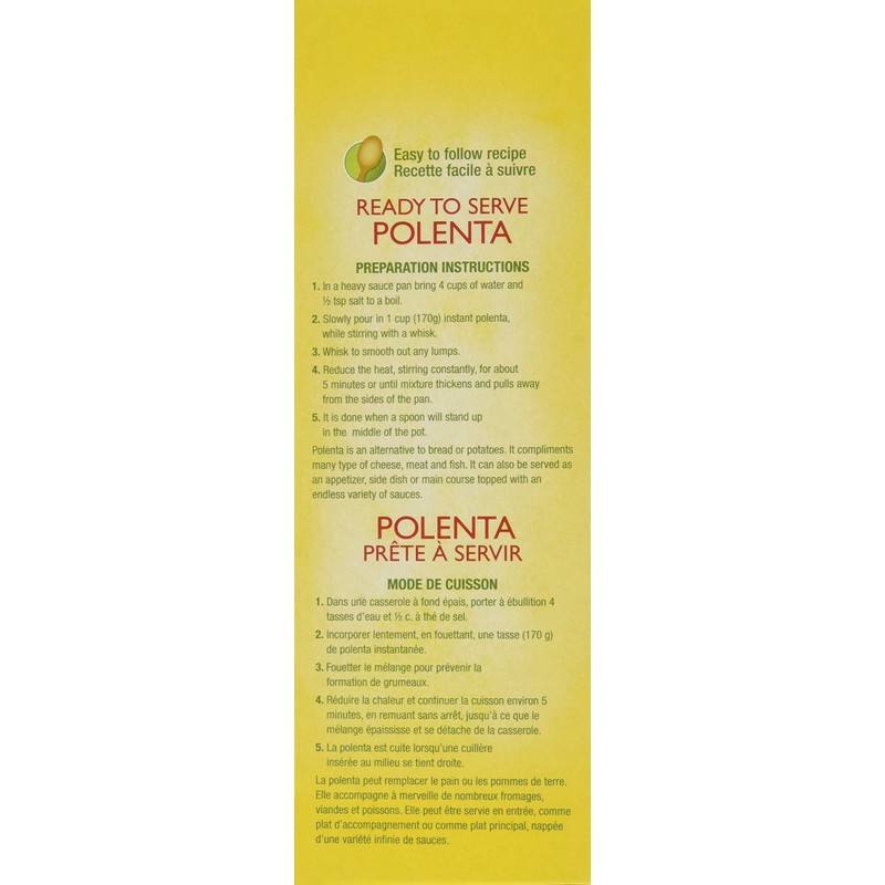 Vita Sana Instant Gluten-Free Polenta, Italian Corn Meal, 500g