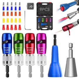Wire Stripper Twister Tool for Drill with 25pcs Wire Nuts, 8/10/12/14 AWG Gauge Electric Wire Stripping Tool & Wire Twisting Connector Set,2025 Upgrade Improve Work Efficiency 20 Times