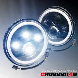 CHUSYYRAY PAIR 7inch Round LED Headlights Hi/Lo Beam DRL For Mazda 79-85 RX7 Miata