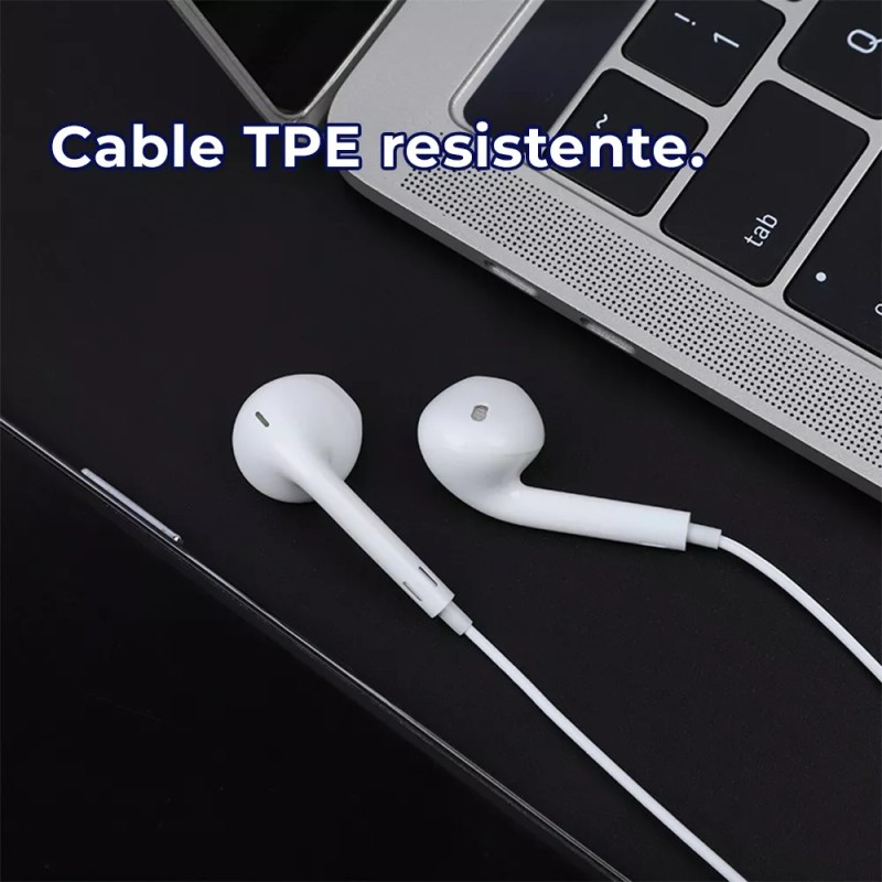 Control Expert Audifonos Alambricos Manos Libres Con Microfono Color Blanco