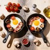 Cptoion 1 Set Mini Cast Iron Skillet, 4 Inch, Black