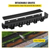 VEVOR Trench Drain System with Plastic Grate, 5.9x5.1-Inch HDPE Channel