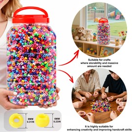 Pony Beads Bulk 10000+ Multi-Colored Beads for Making Bracelets Jewelry Hair Braiding,DIY Kandi Crafts Key Chains and Ornaments Decorations Boxed